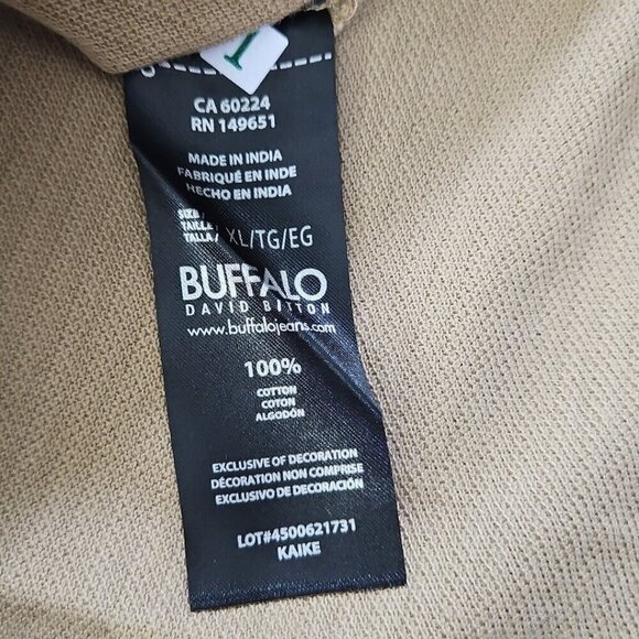 Buffalo David Bitton Woven KaikeT-Shirt Men's XL Brown Short Sleeve NWT MSRP $49 - Picture 7 of 13